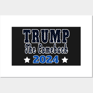 TRUMP THE COMEBACK 2024 BLUE STARS | CONSERVATIVE PATRIOT GIFTS Posters and Art